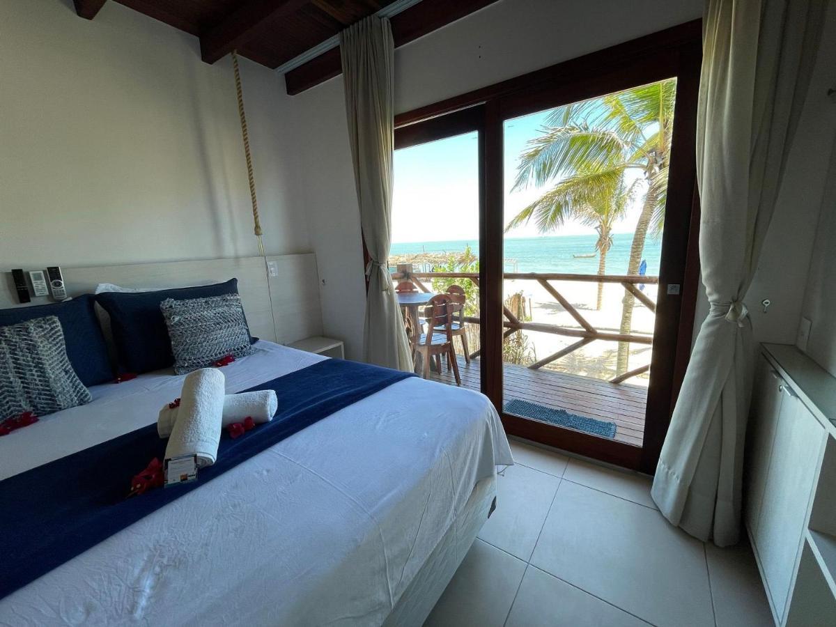 Ap. Peixe Boi Pe Na Areia Com Vista Frontal E Total Para O Mar Барра-Гранде Экстерьер фото
